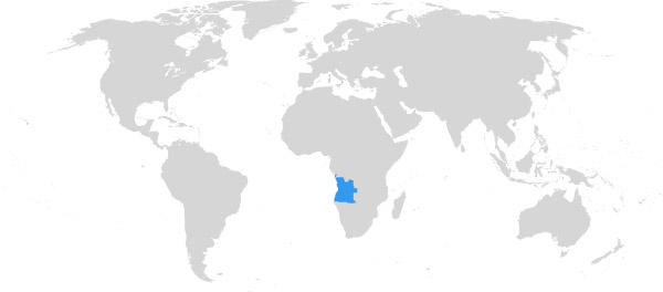 Angola auf der Weltkarte