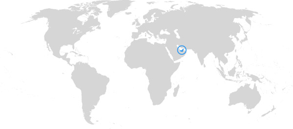 Vereinigte Arabische Emirate auf der Weltkarte