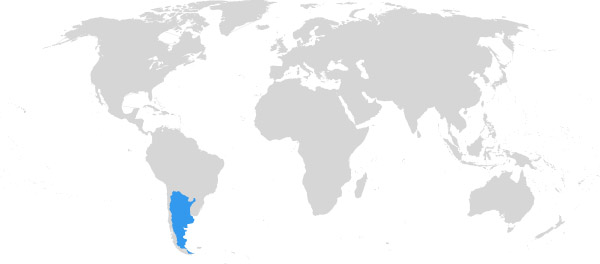 Argentinien auf der Weltkarte