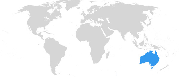 Australien auf der Weltkarte