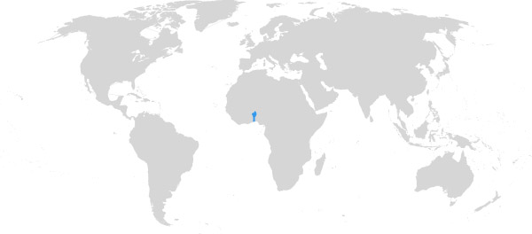 Benin auf der Weltkarte