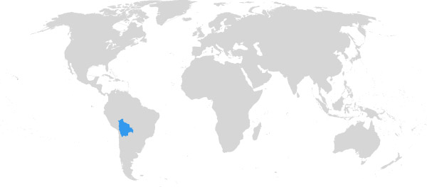 Bolivien auf der Weltkarte