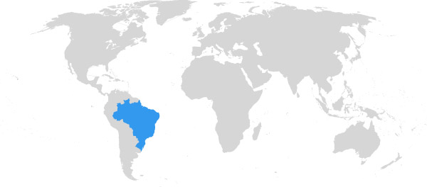 Brasilien auf der Weltkarte