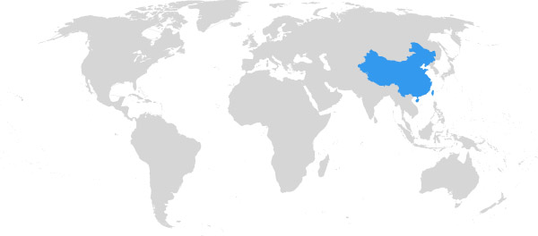 Volksrepublik China auf der Weltkarte