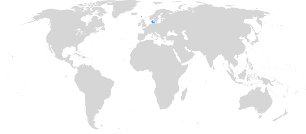 Dänemark auf der Weltkarte