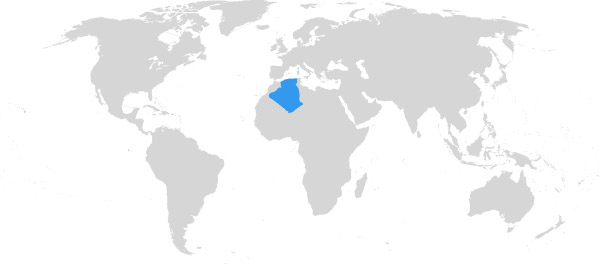 Algerien auf der Weltkarte