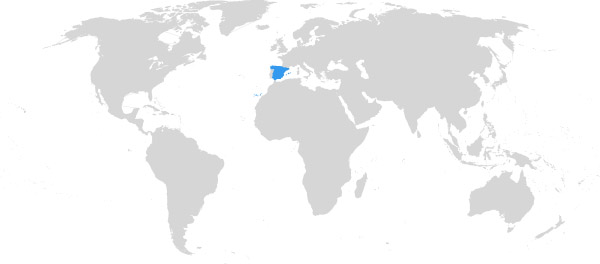Spanien auf der Weltkarte