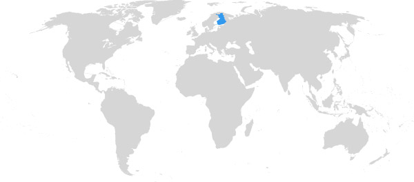 Finnland auf der Weltkarte
