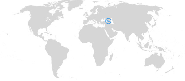 Georgien auf der Weltkarte