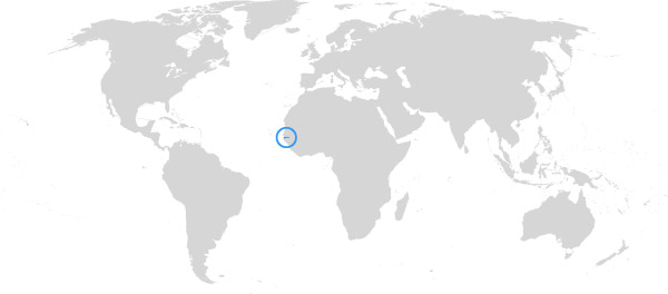 Gambia auf der Weltkarte