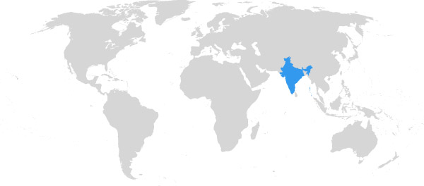 Indien auf der Weltkarte