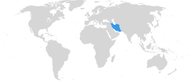 Islamische Republik Iran auf der Weltkarte