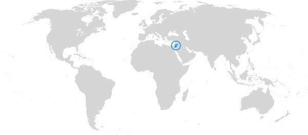 Jordanien auf der Weltkarte