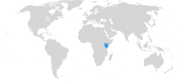 Kenia auf der Weltkarte