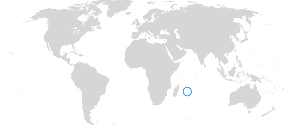 Mauritius auf der Weltkarte