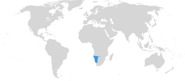 Namibia auf der Weltkarte