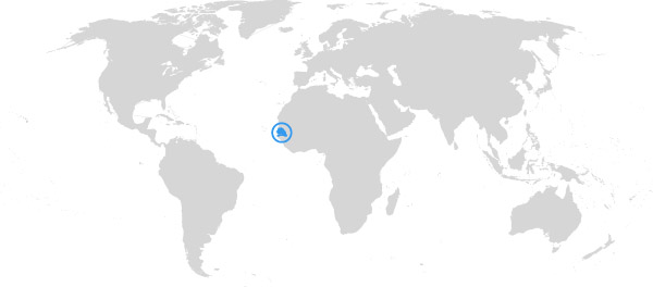 Senegal auf der Weltkarte