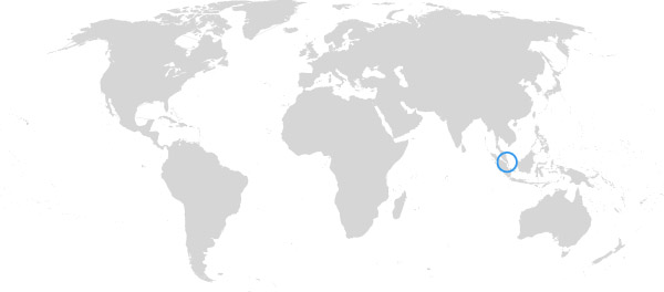 Singapur auf der Weltkarte