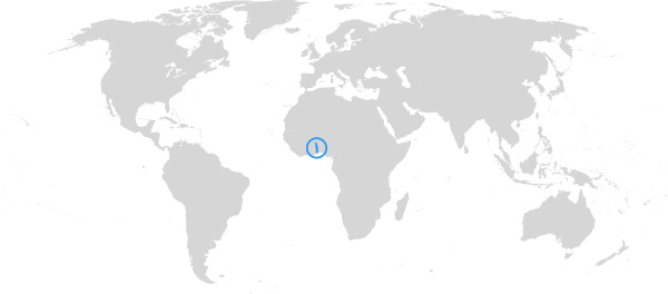 Togo auf der Weltkarte
