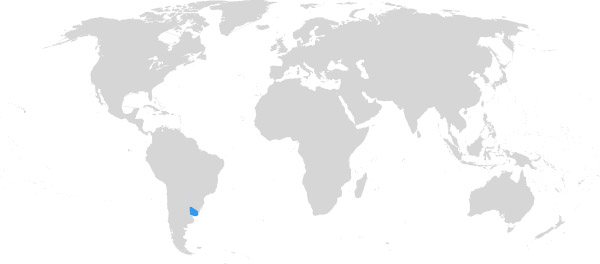 Uruguay auf der Weltkarte