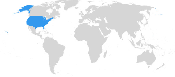 USA auf der Weltkarte