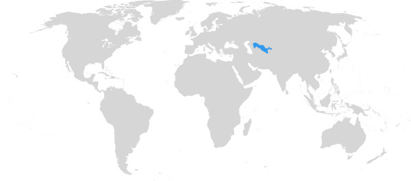 Usbekistan auf der Weltkarte